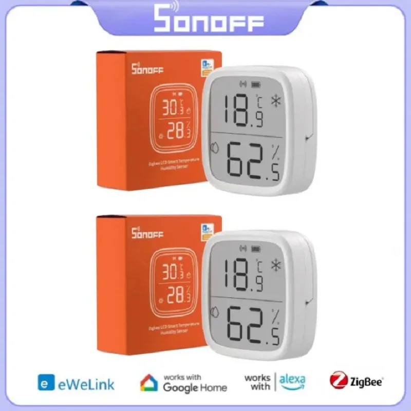 SONOFF SNZB-02D Zigbee LCD Smart Temperature and Humidity Sensor for Real-Time Monitoring of Household Use with LCD Screen