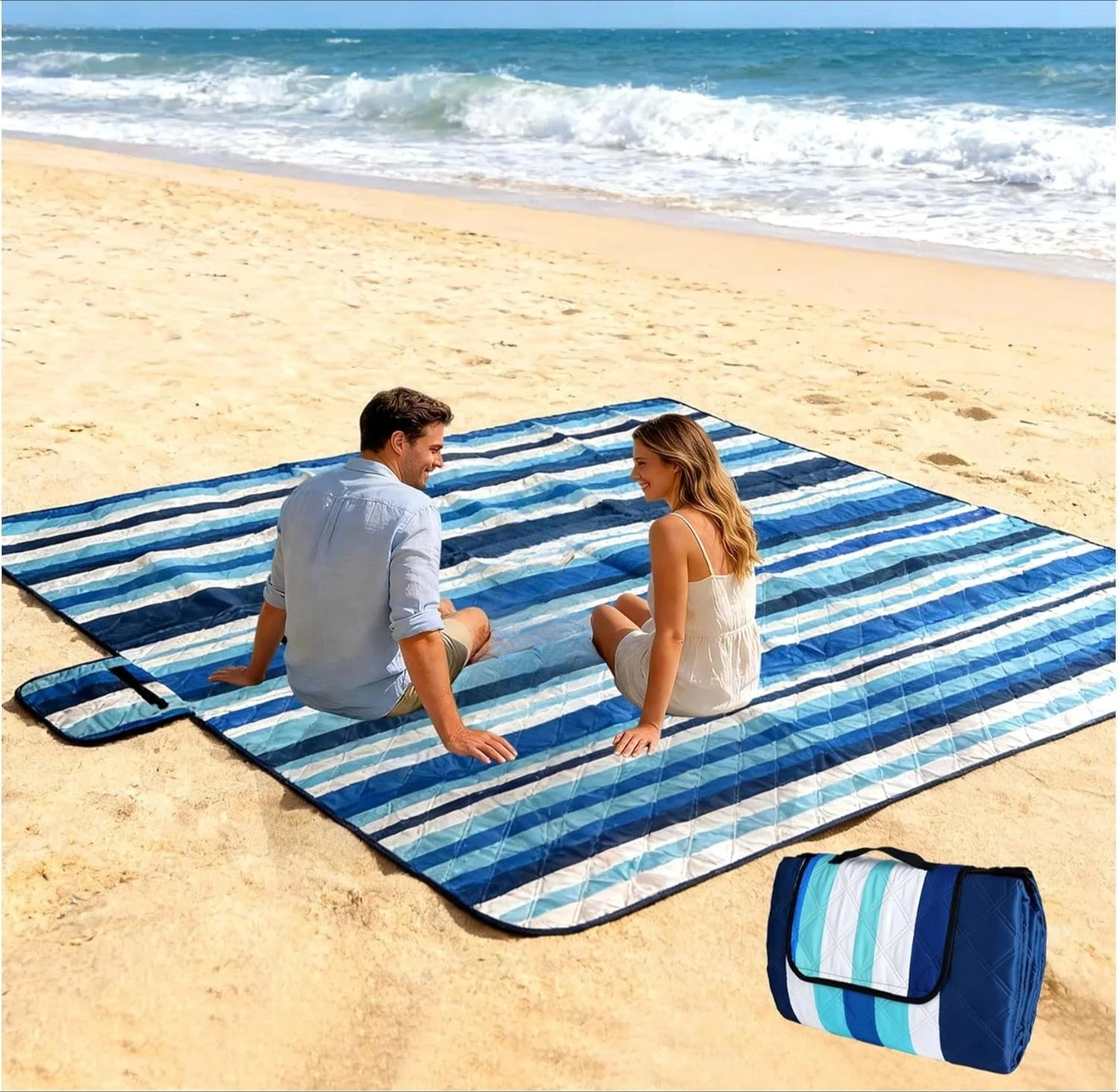 Foldable Picnic Mat for Outdoor Travel, Ultrasonic Craft Waterproof Pad, Polyester Pongee Moisture‑proof Mat for Park Camping