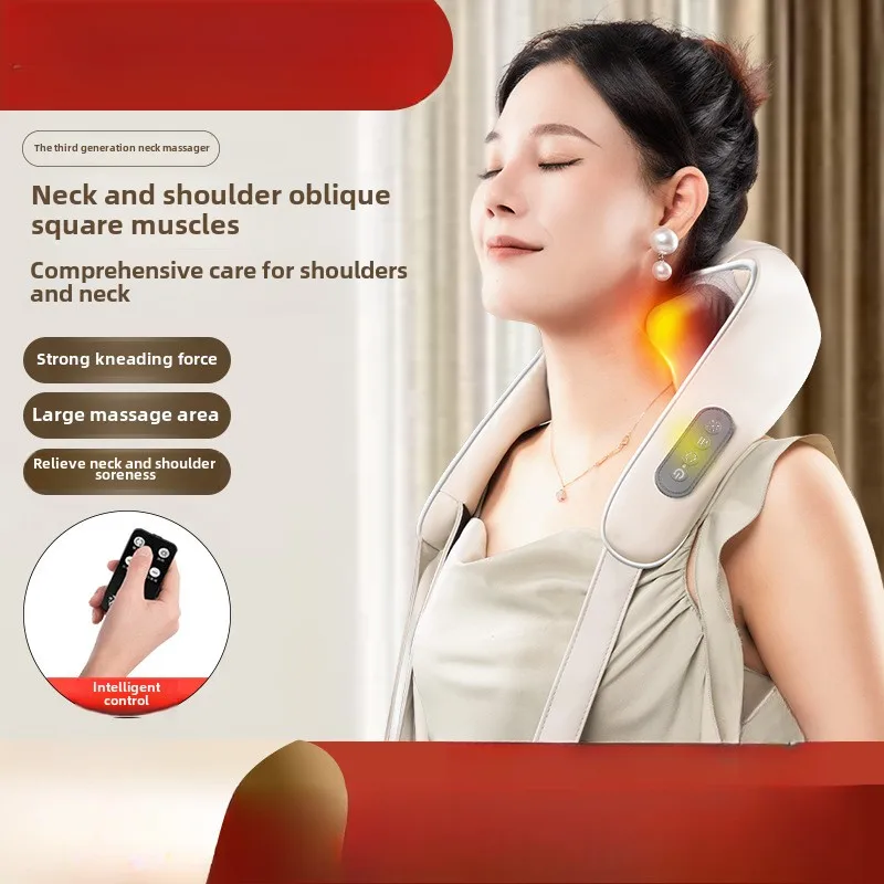 

Trapezius Massage Shawl Back Waist Cervical Massager Kneading Shoulder and Neck Charging Hot Compress Massager