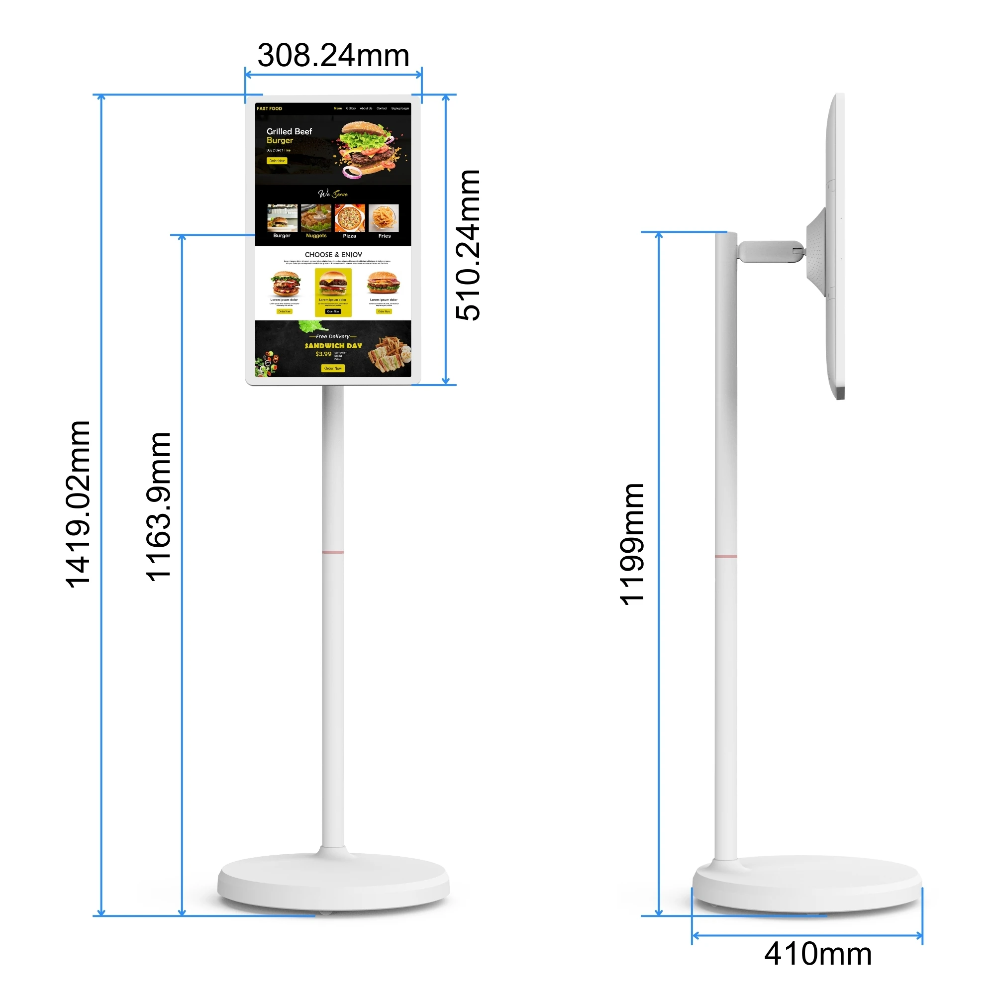 Smart Portable 21.5 Inch Monitor Touch Screen Android 12 Smart TV Lcd Monitors Smart Interactive Portable TV for Clothing Store