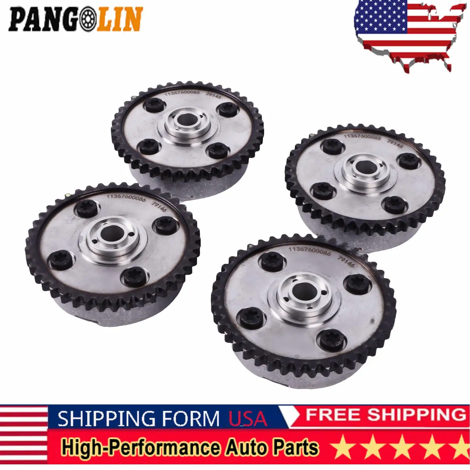 4pcs Timing Chain Sprocket Intake&Exhaust 11367600085 11367600086 For 2014-2020 BMW X5 X6 550I 750I 4.4L V8 N63B40 S63B44  Car
