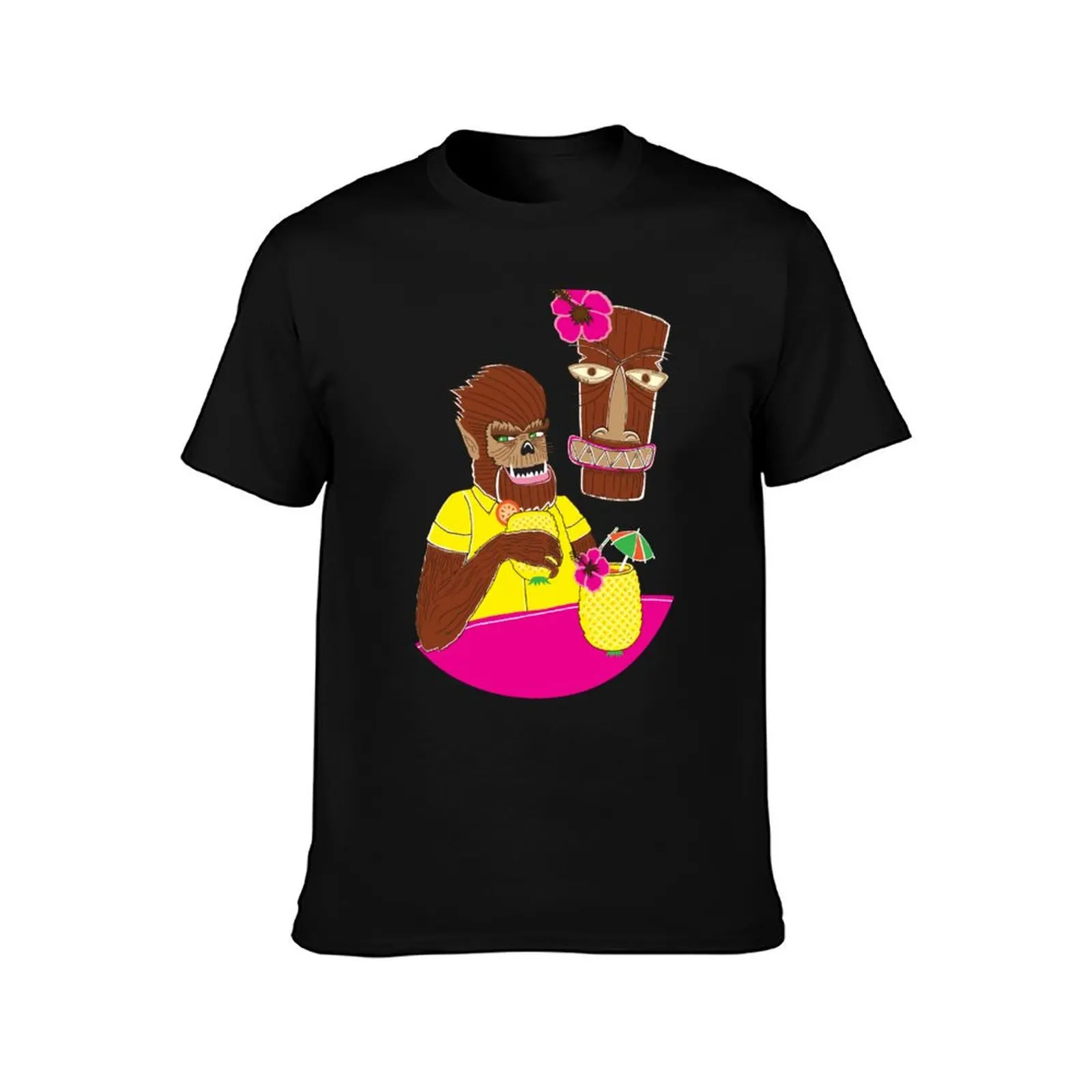 I Saw A Werewolf Drinking A Pi?a Colada At Trader Vic’s T-Shirt Retro Graphic Print T-Shirt