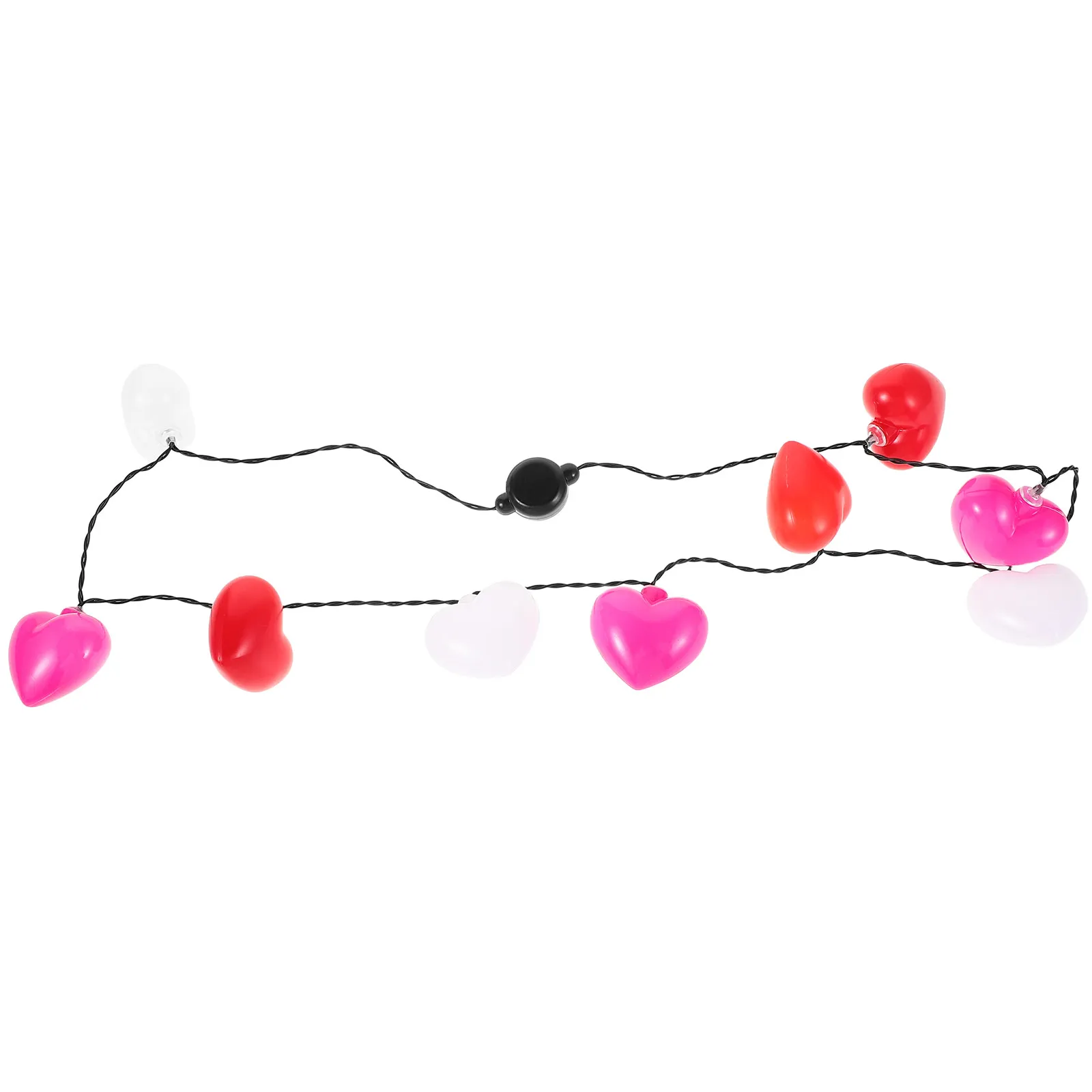 

Red Heart LED String Lights Necklace Romantic Heart Shaped Lights Necklace for Valentine's Day Party Decorations Indoor Outdoor
