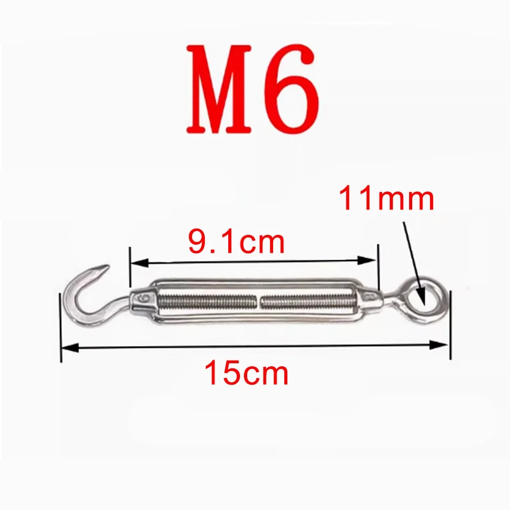 M4-M16 304 Hook Eye Adjustable Wire Rope Tensioner Flower Basket Screws Set Home Supplies For Household Accessories