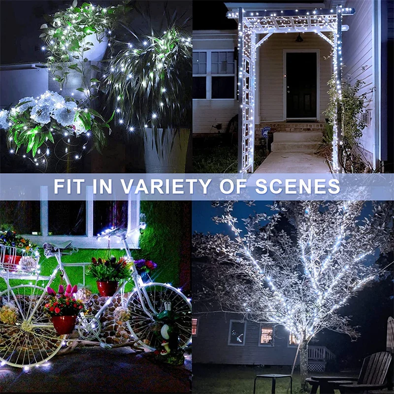7M/12M/22M/32M Led Zonne-Lichtslinger Fairy Garland Outdoor Waterdichte Tuin Kerst Bruiloftsfeest Huis Decoratieve Verlichting