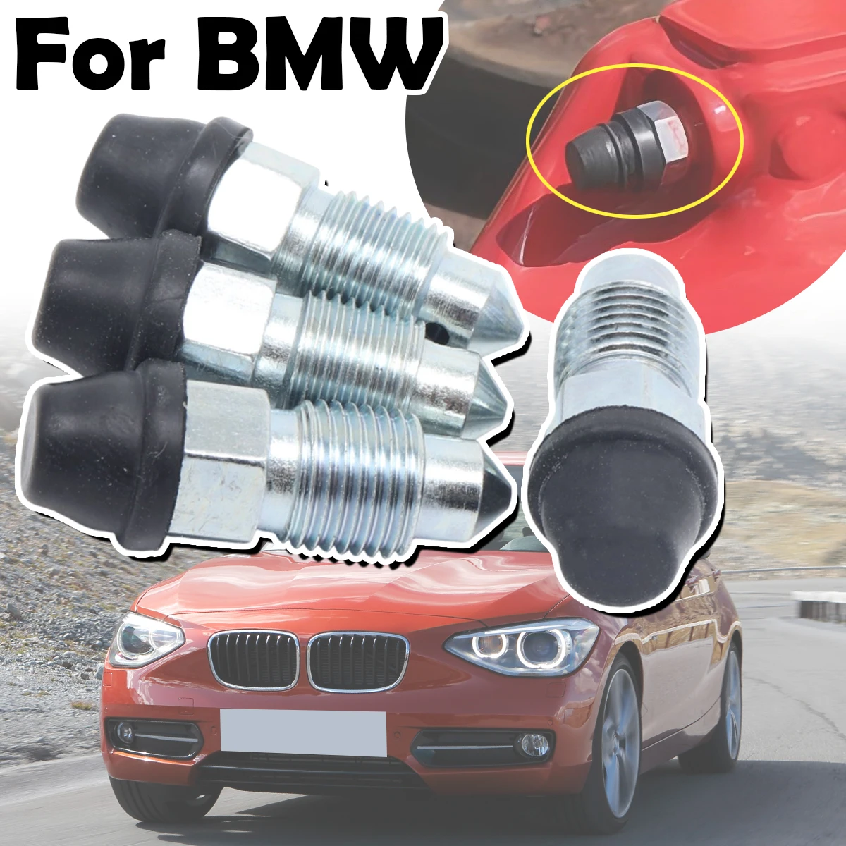 

Car Front Rear Bleeder Valves and Rubber Dust Caps Left Right Caliper Bleed Nipple Screw Kit For BMW 1 F20 F21 118i 118D E81 E87