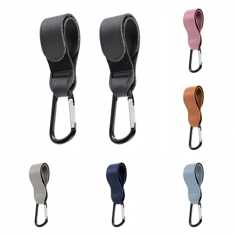PU Leather Baby Bag Stroller Hook Pram Rotate 360degree Rotatable Cart Organizer Pram Hook Crochet Stroller Accessories