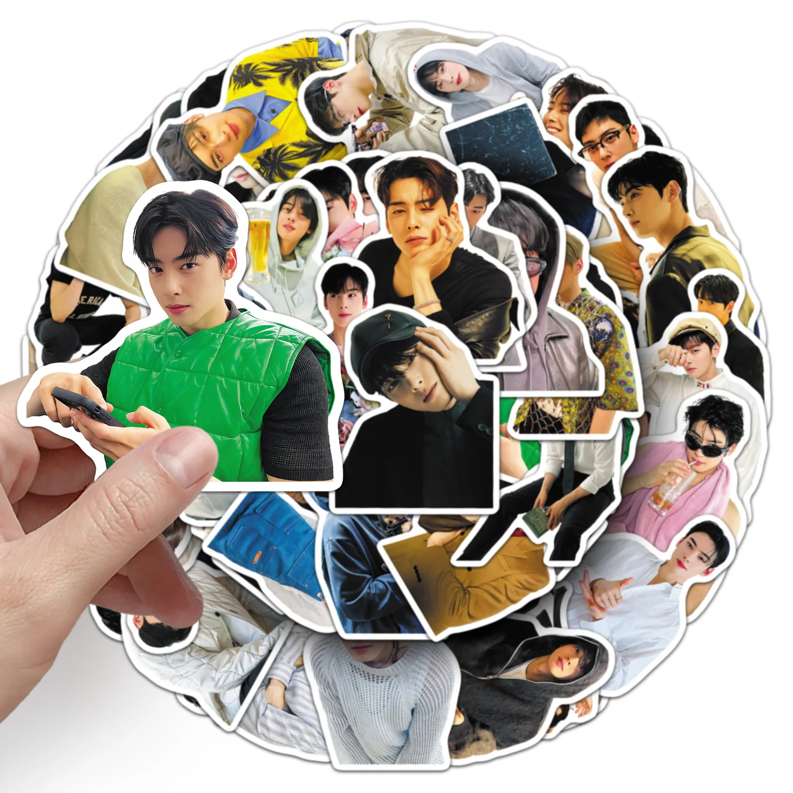 

10/50PCS Singer Cha EunWoo Stickers Personality Cool Handsome Doodle Decal Toy Stickers for Scrapbook Suitcase Notebook Desk
