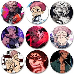 Anime Character Jujutsu Kaisen Ryomen Sukuna Badge Brooch Tinplate for Various Clothing Backpacks Jewelry Accessories Gift