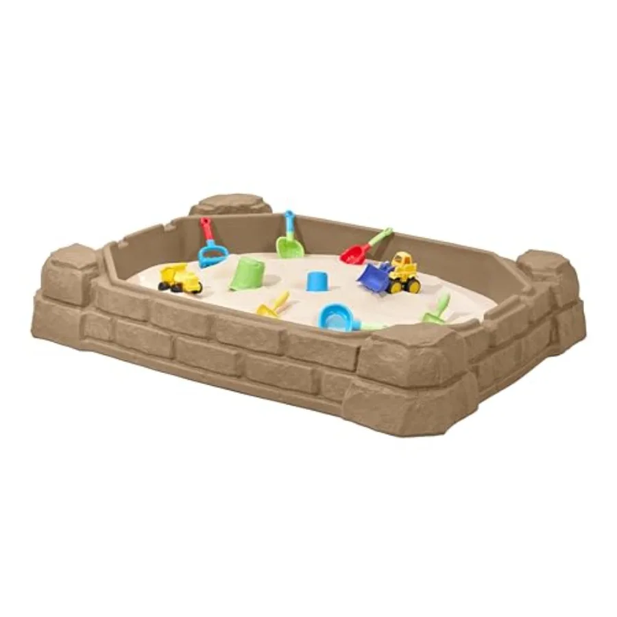 

Natural Playful Sandbox Activity Sensory Table Summer Outdoor Toys Lid Included For Toddlers 1+ Years Old