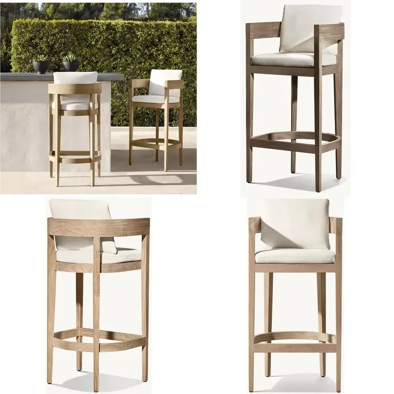 Outdoor Bar Counter Stool for Patio Balcony Terrace Zen Garden Furniture Right Side High Chair