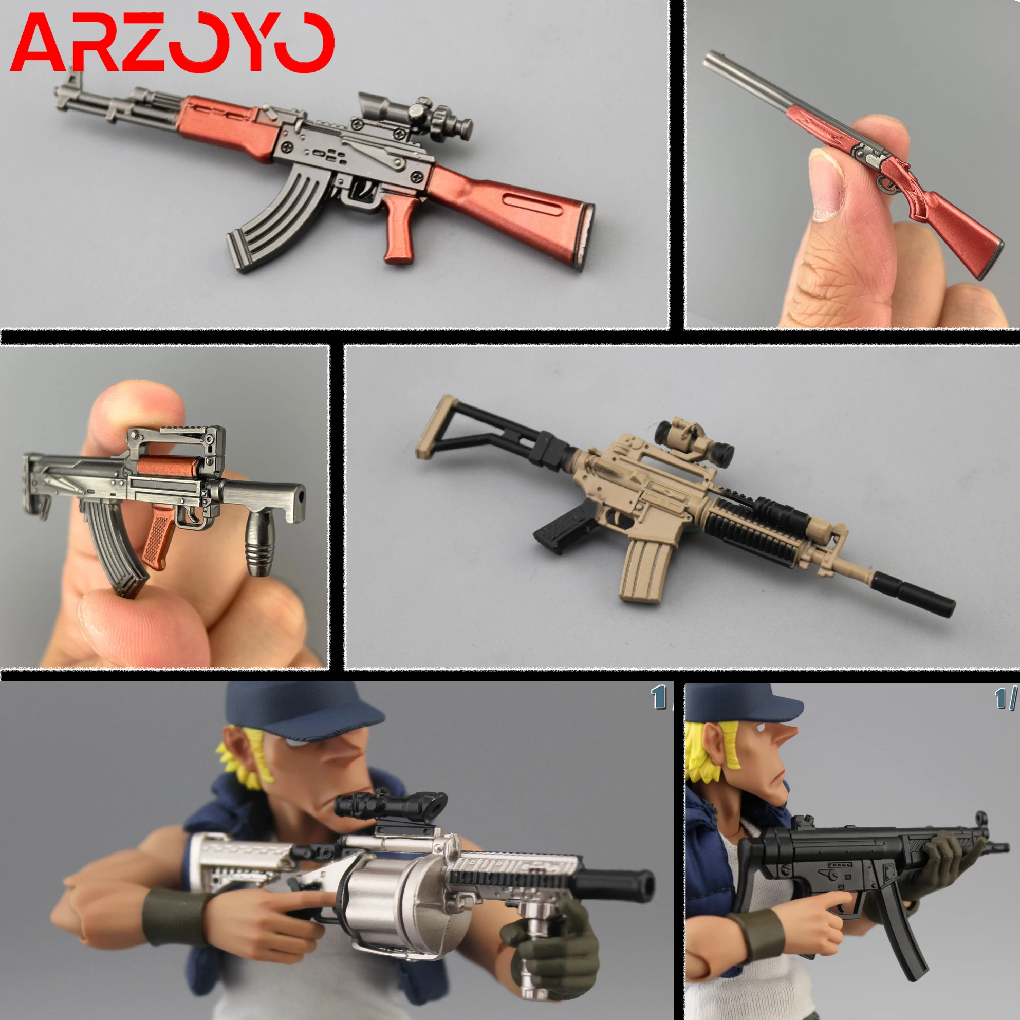 1/12 Scale Mini Rifle Gun Weapon Model Accessories Fit 6\'\' Male Female World War II Soldier Action Figure Toy