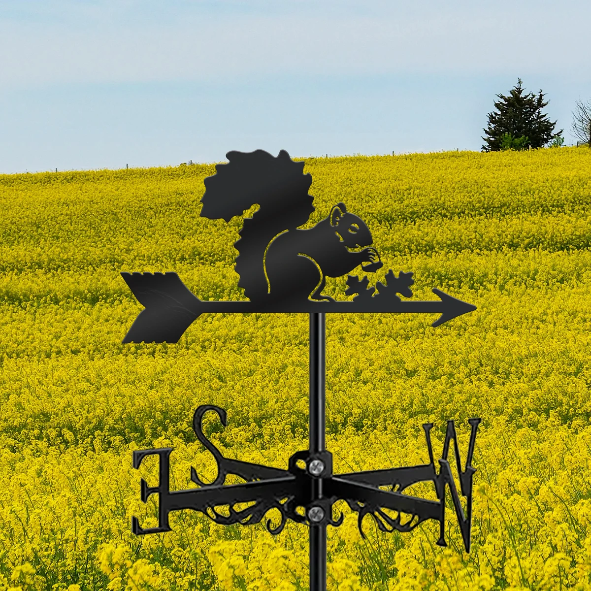 

1 шт. Металлический ветроуказатель в деревенском стиле с изображением белки, индикатор направления ветра для дома, фермы, рождественского декора