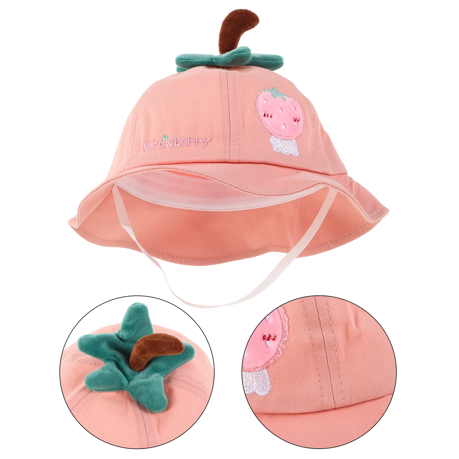 

Toddler Girl Sun Hat Strap Cute Cartoon Bucket Hat Summer Protection Baby Girl Fisherman Beach Newborn Baby Hats