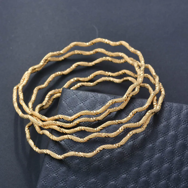

Gold Color Bangles For Women Girls boys African Ethiopian Bracelets Square Jewelry Party Gifts Bijoux Comorien Dubai
