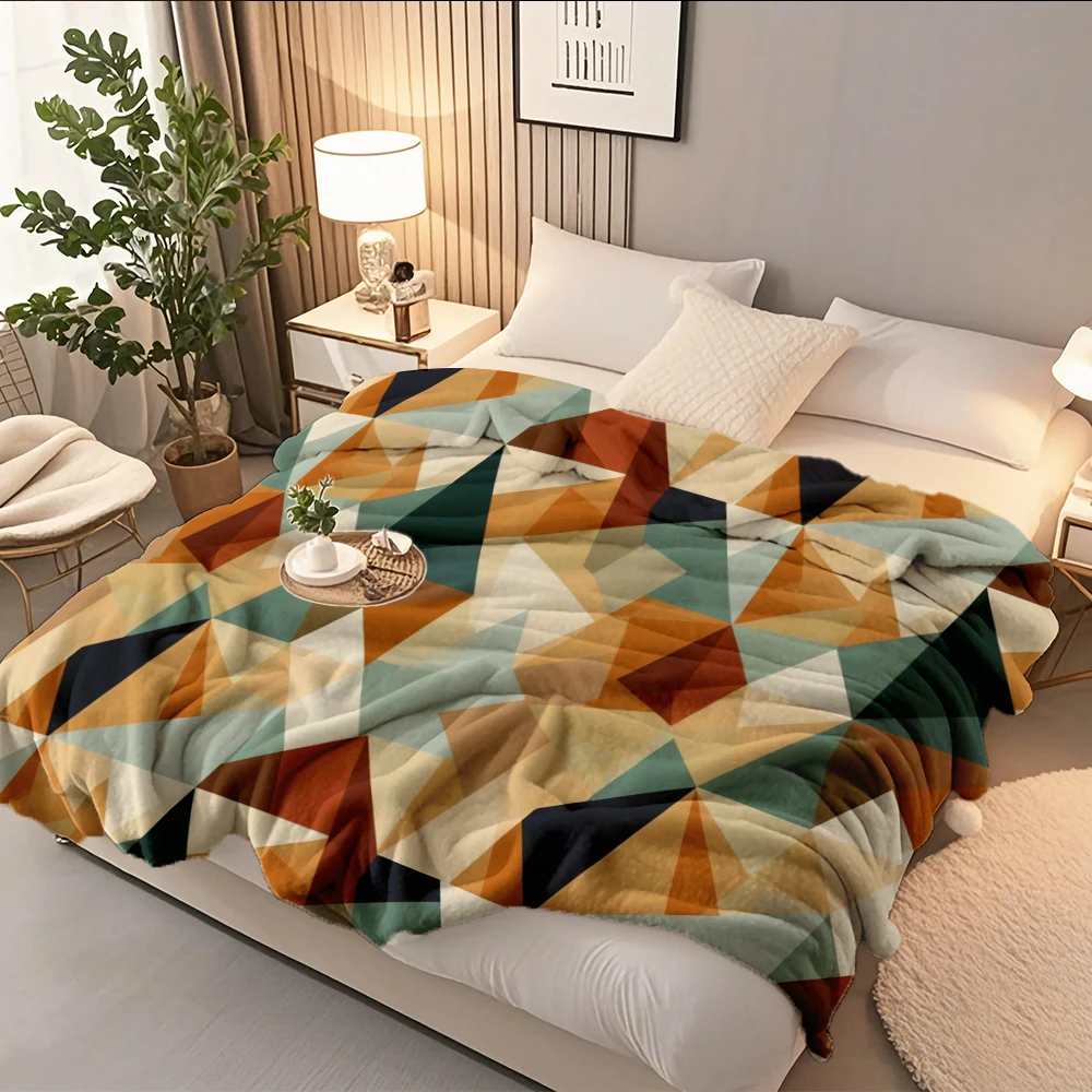 

Retro Year-round Use Flannel Blanket Cute Vintage Retro Pop Throw Travel Blanket Moisture-wicking Blankets For Students Airplane
