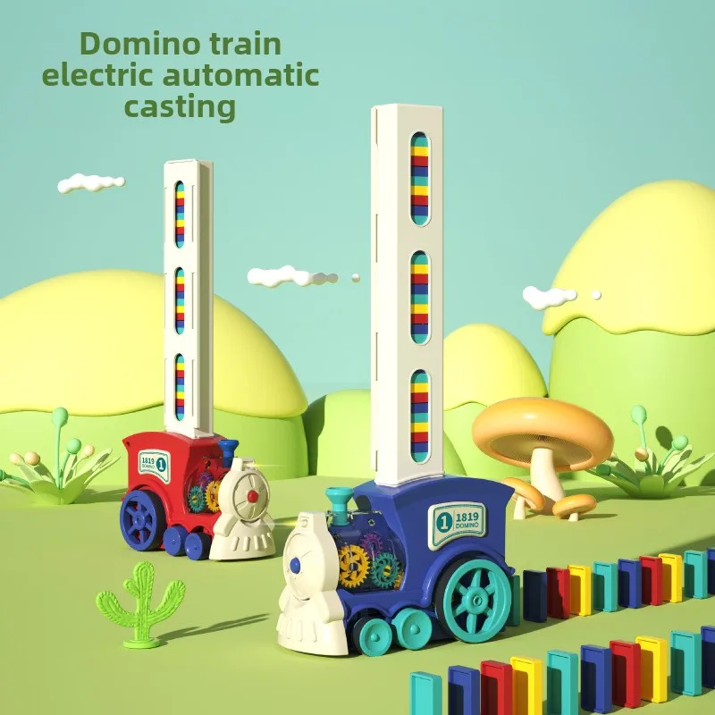 Domino Mini Train Fun Automatic Placement Building Block Children\'s Electric Puzzle Toy Car