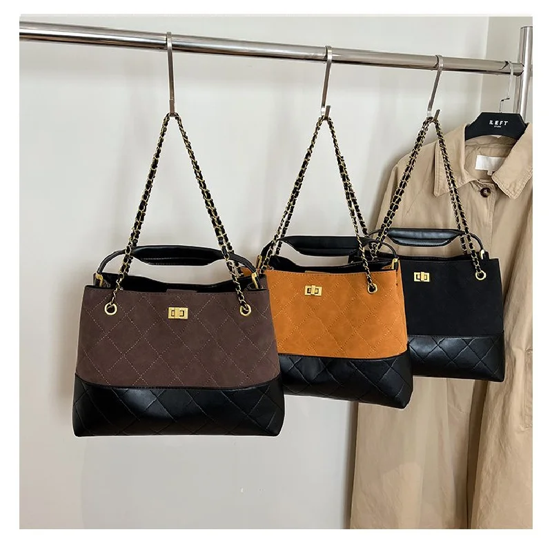 

High-End Ladies Tote Bag Made Of Lily-Patterned Leather Featuring Trendy Paris Casual Vintage Daily Style​