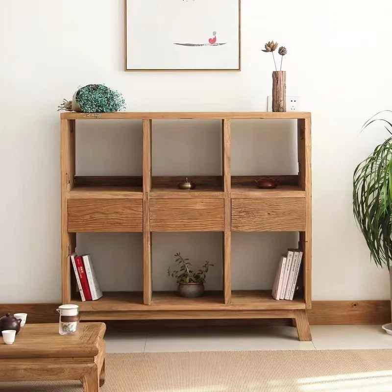 LH1 Bookshelf with Drawer Duobao Pavilion Storage Tea Set Display Stand