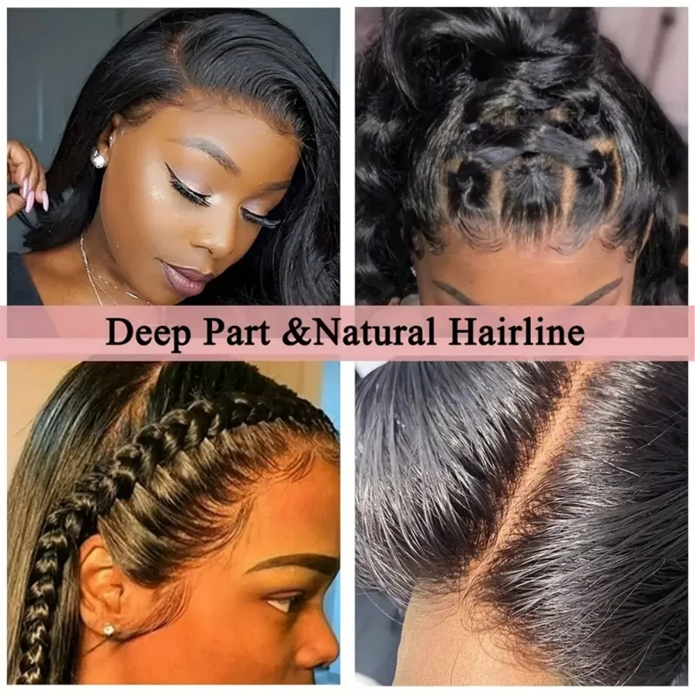 Парики из 200% натуральных бразильских волос, 13 х6 дюймов