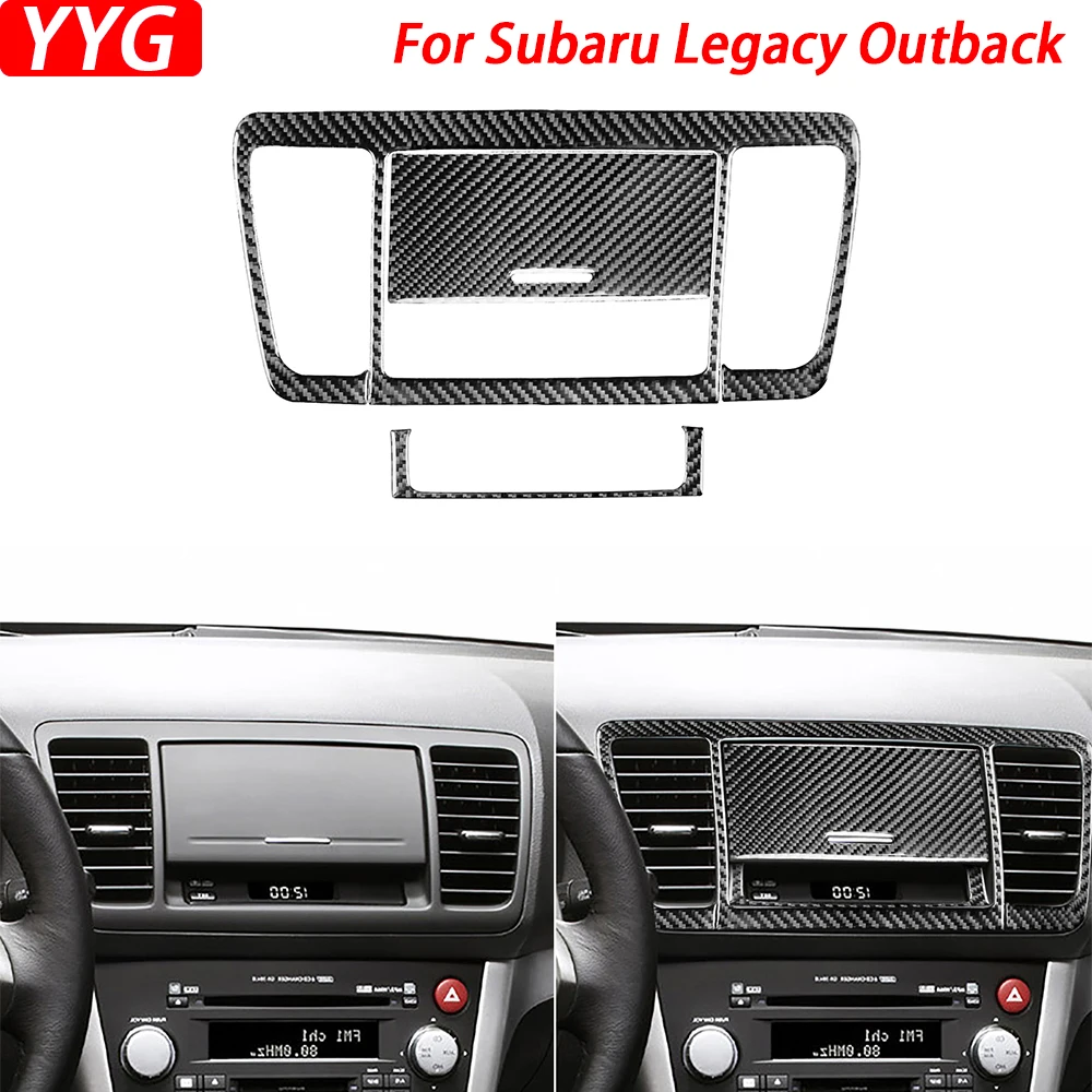 For Subaru Legacy Outback 2005-2009 Carbon Fiber Sticker Central Navigation Air Conditioning AC Outlet Trim Car Interior Sticker