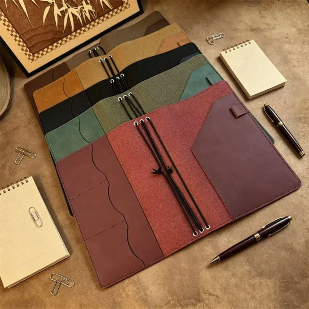 Leather Refillable Notebook Organizer Multifunctional Portable Vintage Journal Cover Simple Compact Loose Leaf Notebook