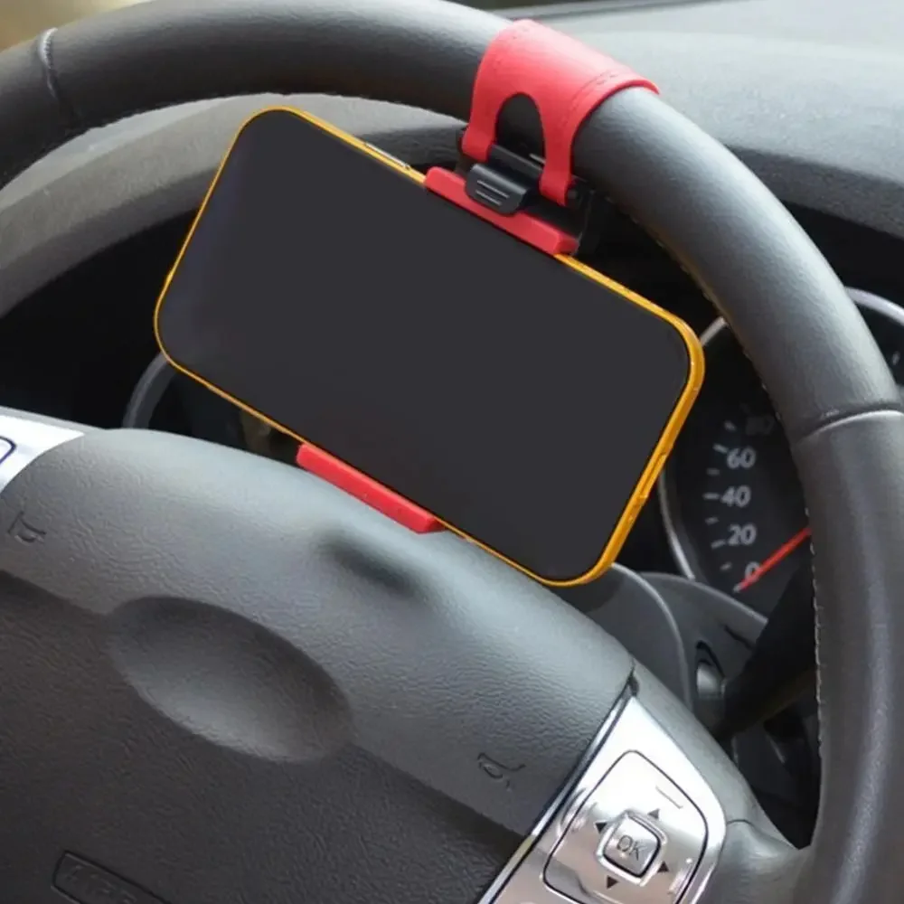 Universal Car Mounted Mobile Phone Holder Hanging Buckle Multi-function Car Steering Wheel Phone Holders Mobile Phone Rack