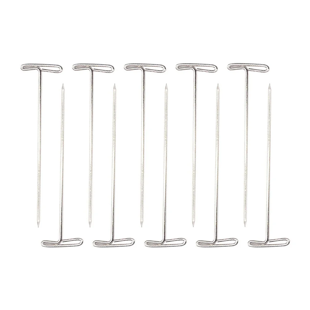 

100Pcs T Pins Metal T-Shaped Plastic Box for Styling Blocking Knitting Crafts Tailors Seamstresses for Wigs