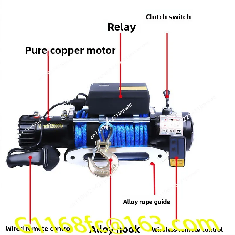 Electric Winch 9500 Pounds Off-road Self-rescue Vehicle Electric Winch 12V24V