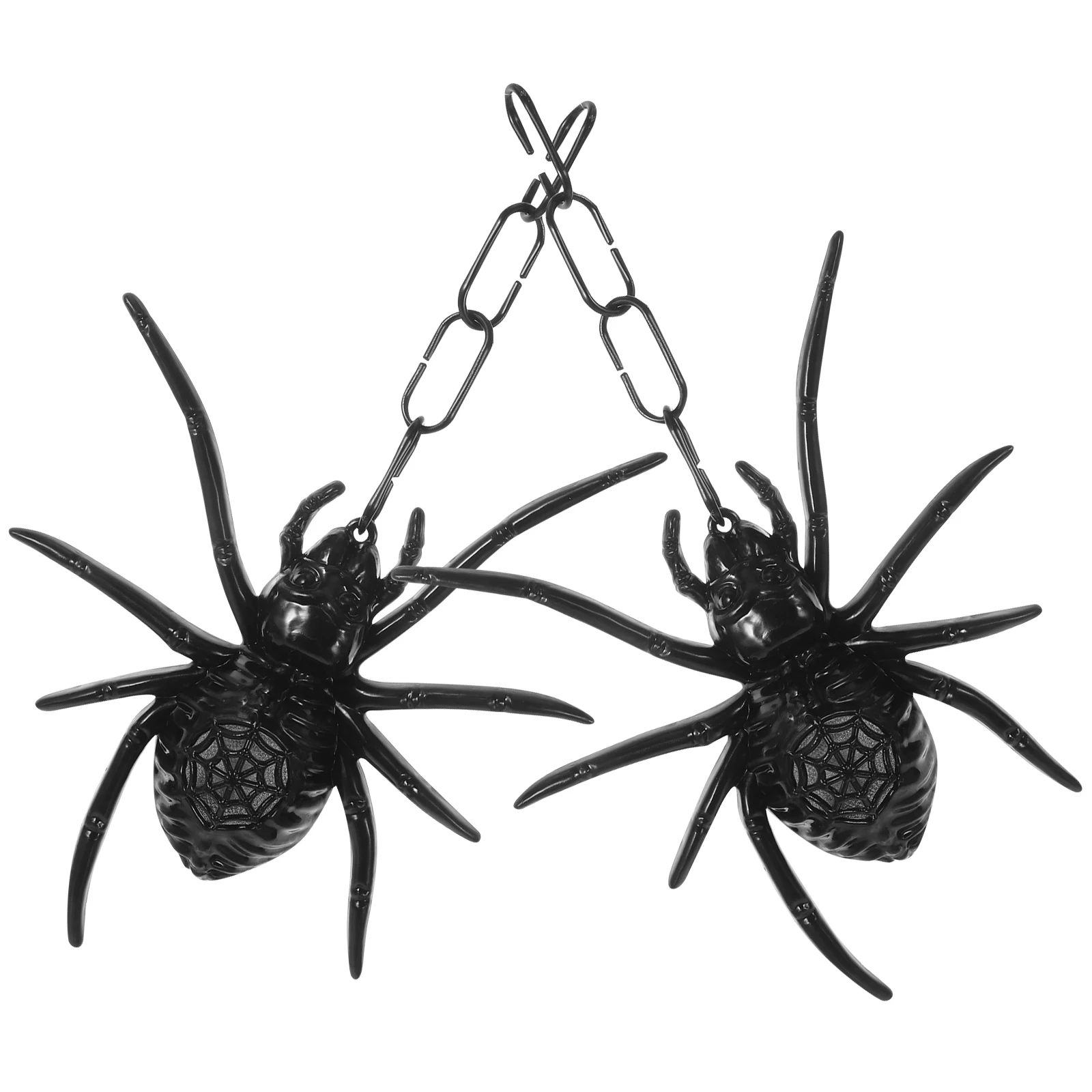 

2 Pcs Glowing Spider Hanging Decoration Halloween Pendant Mini Spiders Props Fake Black Plastic