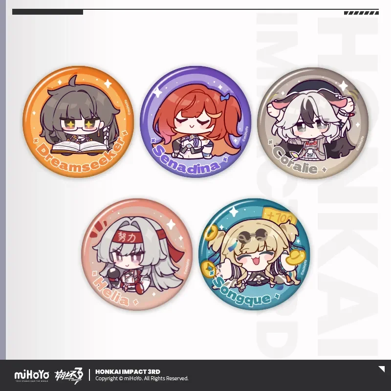 Sunsyea Honkai Impact 3rd Official Merch miHoYo Original Authentic Badge Bronya Kiana Raiden Mei Seele Elysia Fu Hua