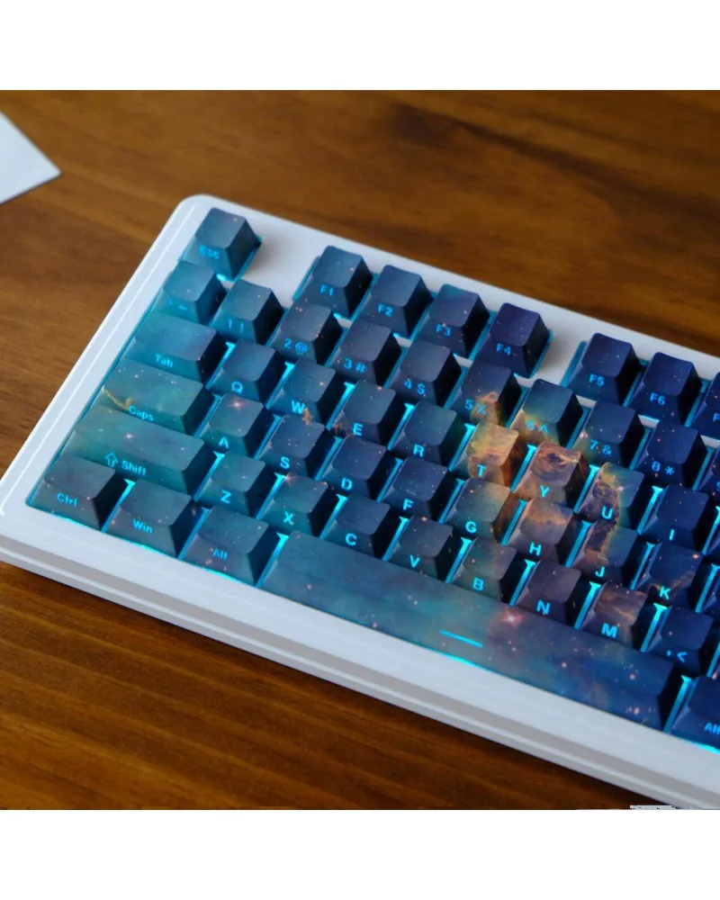 Keycap PBT original height, thermal sublimation mechanical keyboard cap wooting side engraved light