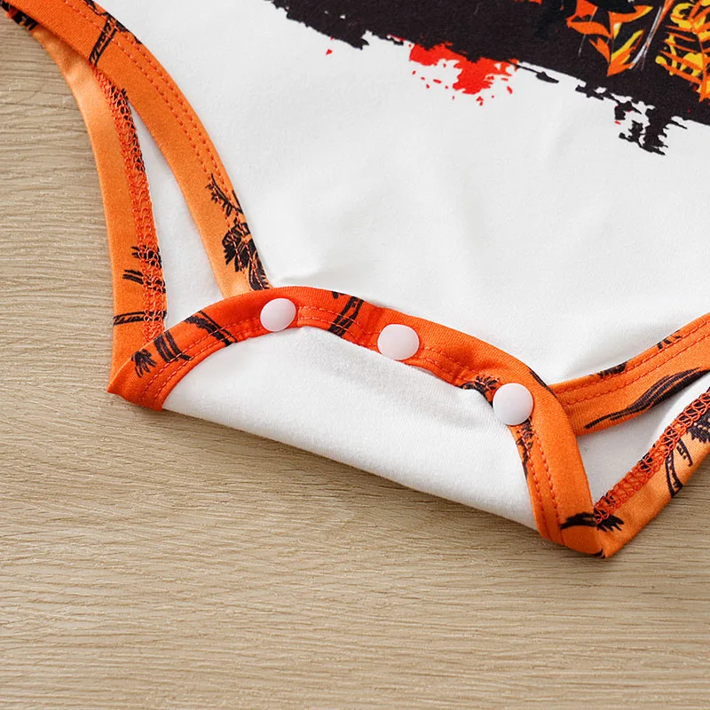 مجموعة الصيف العصرية على شاطئ البحر إعداد الشمس شجرة جوز الهند طفل صبي فتاة طباعة الملابس قصيرة الأكمام عطلة السراويل مثلث بذلة #4