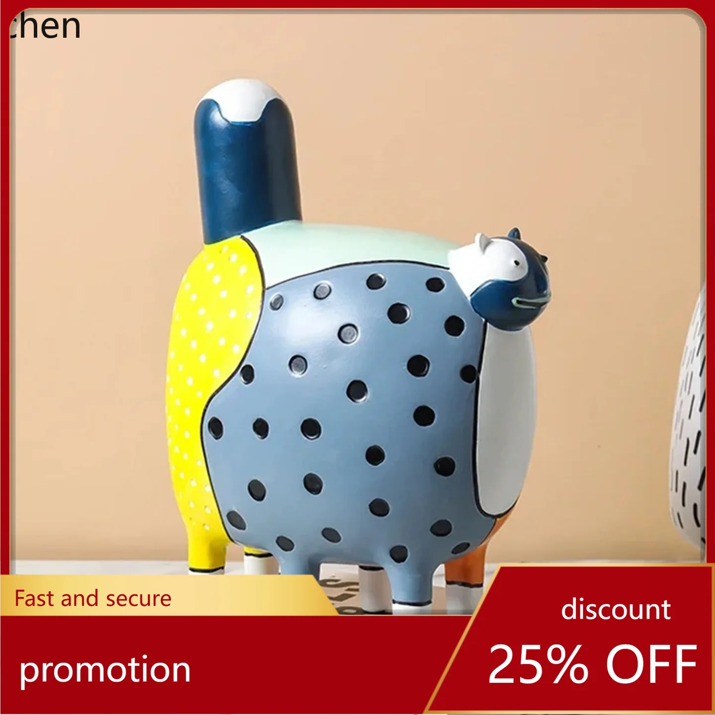 

HT Simple Cartoon Cute Resin Ornament Home Living Room TV Cabinet Model Room Animal Soft Decoration