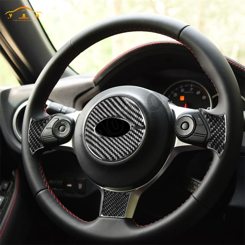 Carbon Fiber Car Steering Wheel Center Sticker For Subaru BRZ Toyota 86 GT86 2016-2020