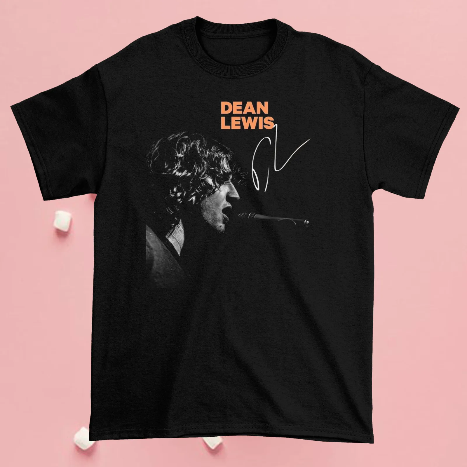 

New Dean Lewis Signature Gift For Fans Black T-Shirt Cotton