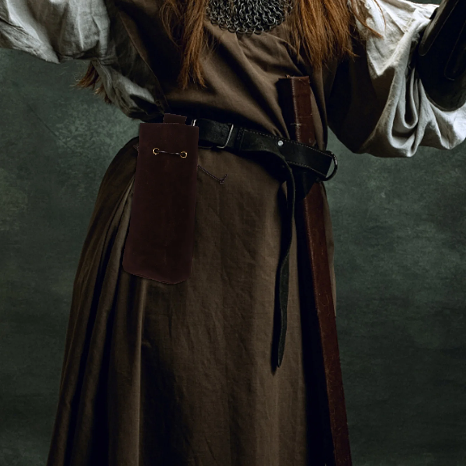 1 قطعة حقيبة دلو الرباط القرون الوسطى الخصر الحقيبة ل تأثيري القراصنة عصر النهضة زي اكسسوارات حفلة لصالح الخصر حقيبة خمر #1