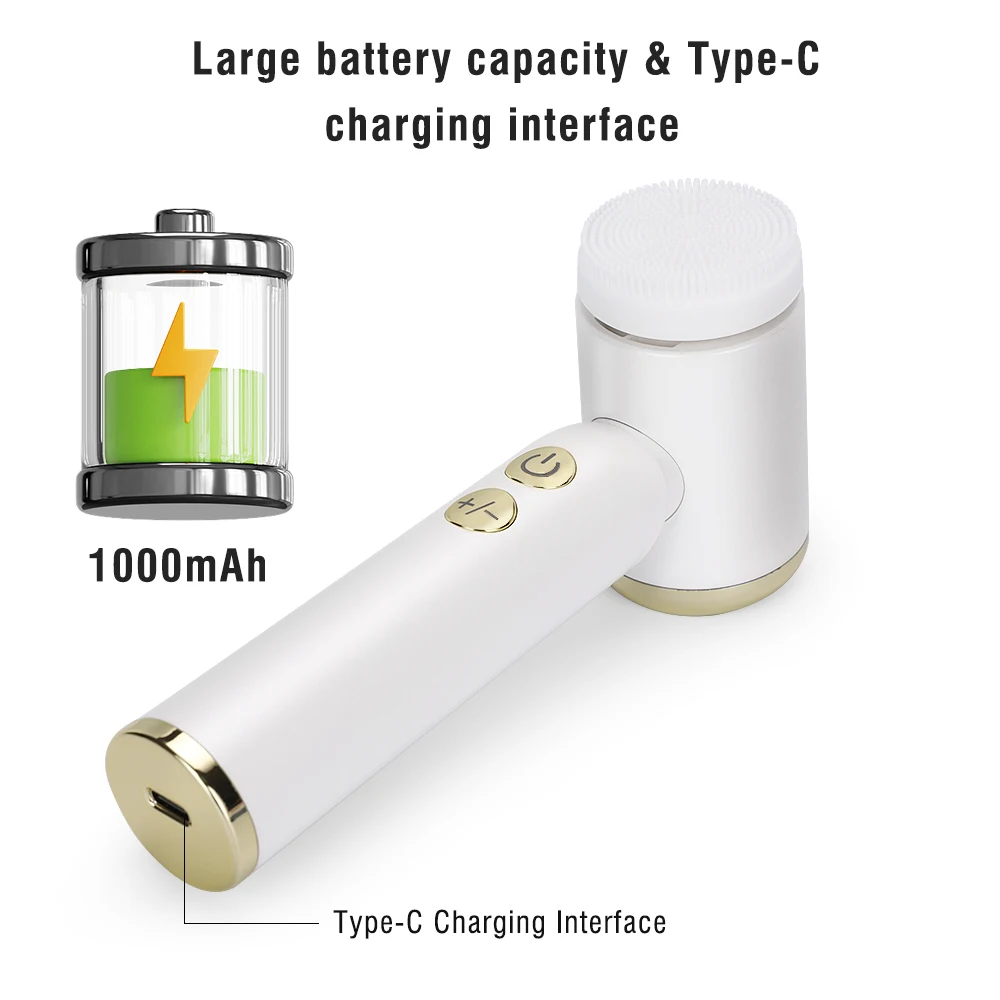 فرشاة تنظيف الوجه الكهربائية، 6 رؤوس بديلة + فرشاة تنظيف بشاشة LED لتنظيف الوجه - أداة التنظيف النهائية #4