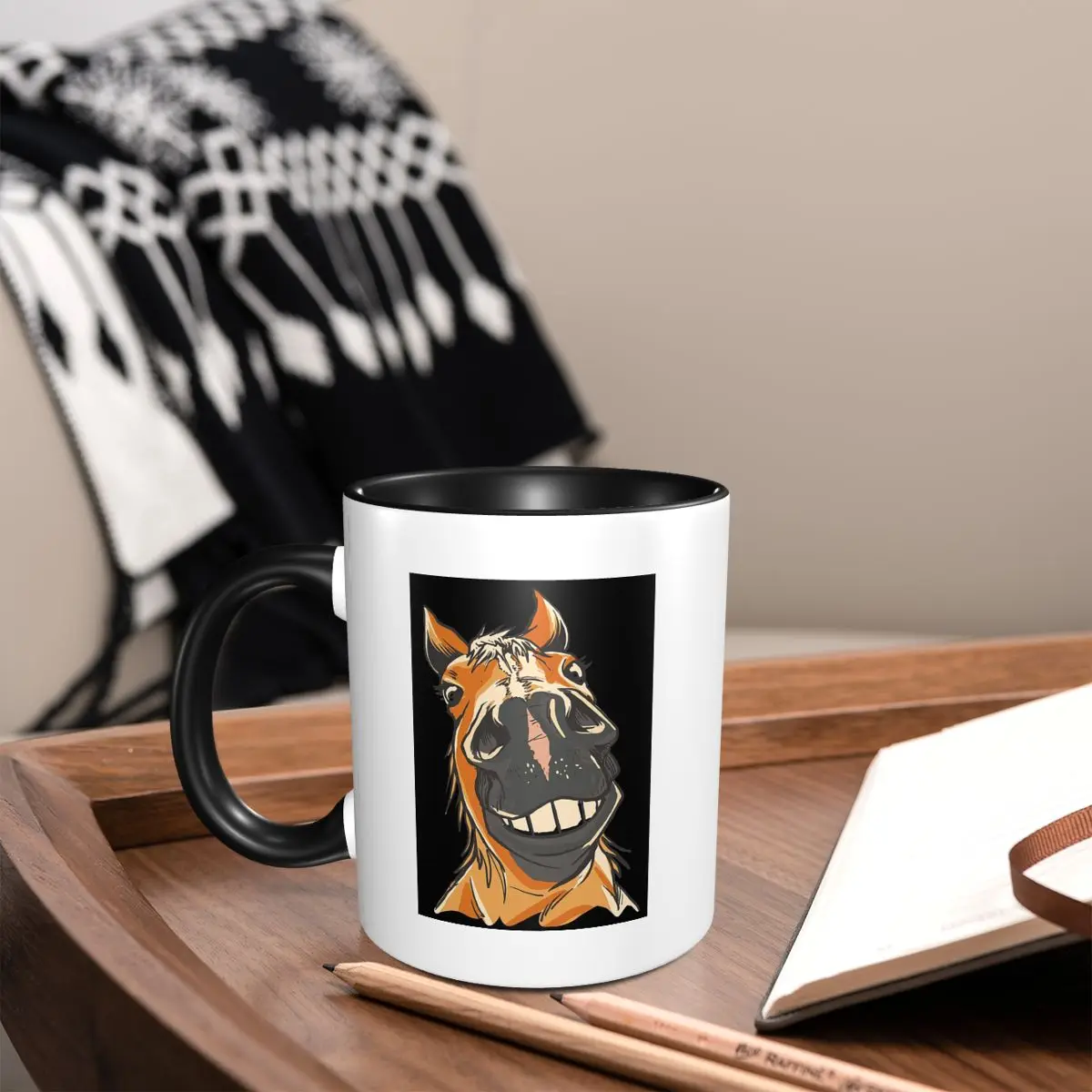 Laughing Horse Mug Funny Ceramic Coffee Cups Tea Mugs Milk Cup Drinkware Gifts for Friends