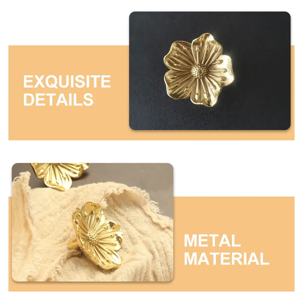 Cabinet Door Handles Drawer Knobs Pull Wardrobe Halloween Christmas Brass Gold Drawer Knobs Brass Drawer Knob Flower 2PCS