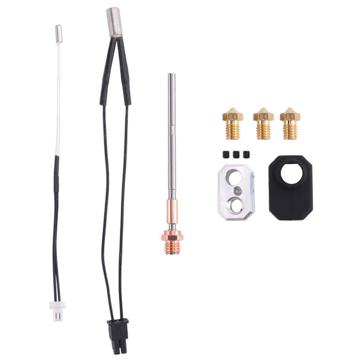 

New Hotend for Prusa I3 MK4/XL Print Head Heater Block 0.4mm Nozzle 24V 40W Heating Thermistor Silicone Cover Extruder Kit