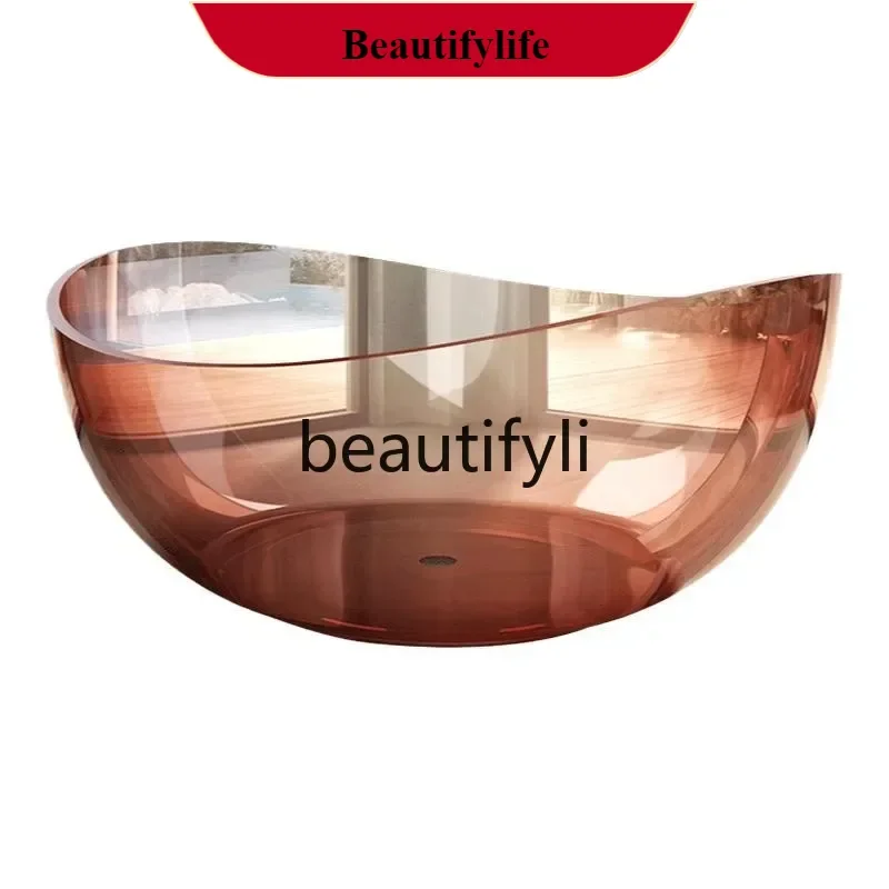 

Transparent resin bathtub family hotel, crystal bathtub F56