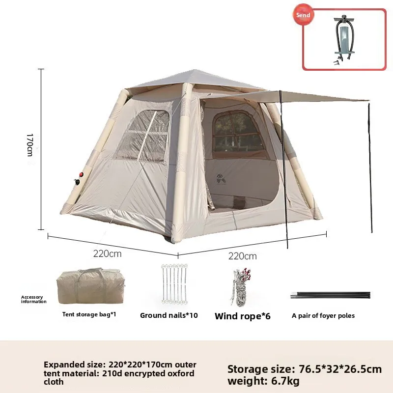 5㎡ Luxury Outdoor Air Tent Camping Sunshade Quick Opening Waterproof Portable Oxford Cloth Tent view 2