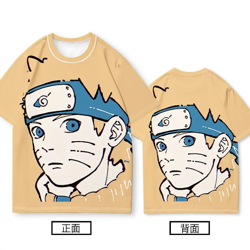 Camiseta de manga corta con colaboración de Naruto para hombre, cuello redondo, secado rápido, informal, moderno, versátil, Nara Shikamaru Hyuga Hinata