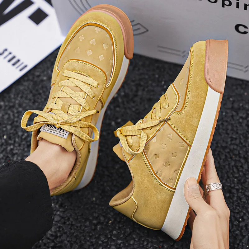 2024 new spring low-top lace-up non-slip board shoes fashion everything trend college male shoes sports casual shoes