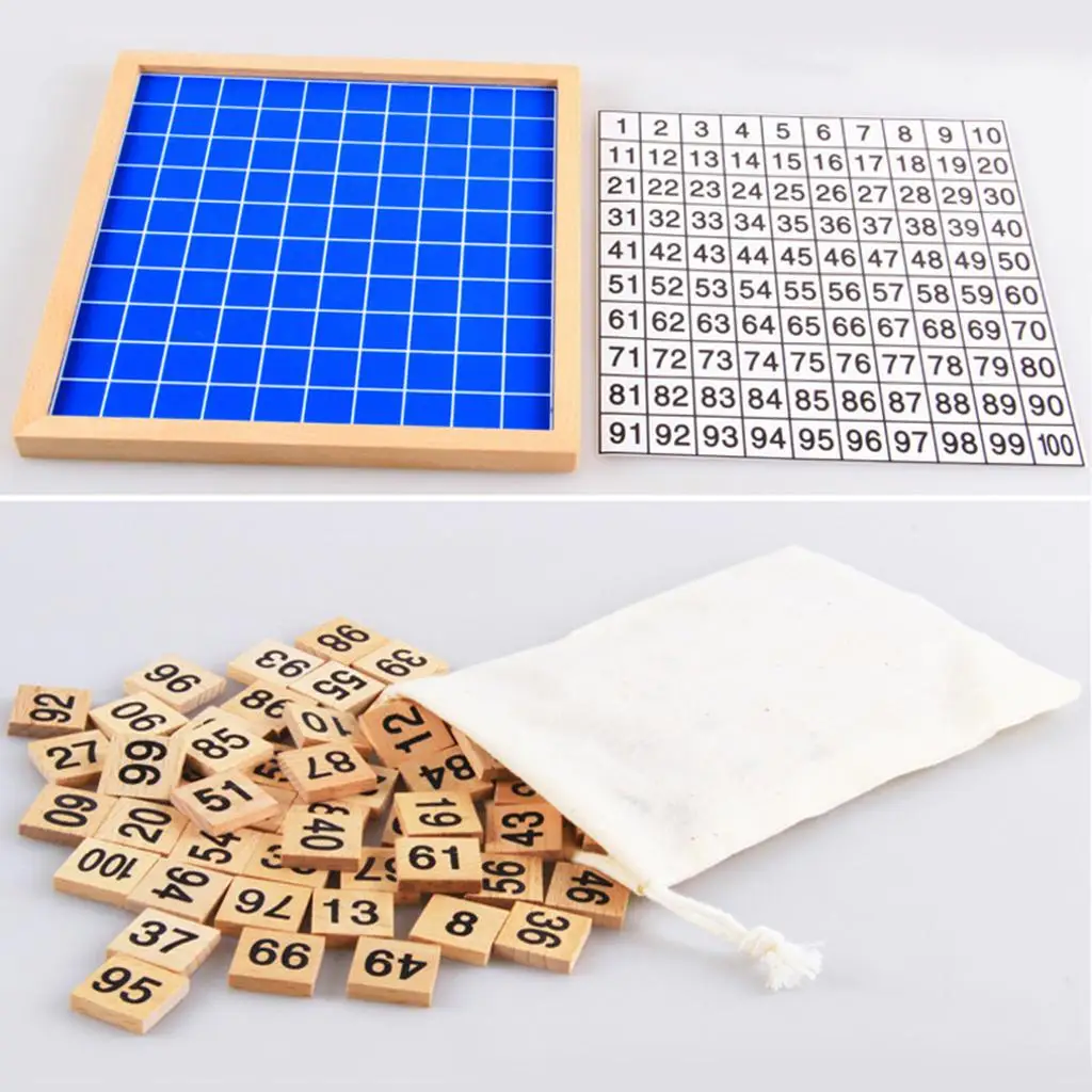 Montessori Wooden Puzzle Toy for Children, 1-100 Consecutive Numbers Montessori Wooden Puzzle Toy for Children, 1-100 Consecutive Numbers