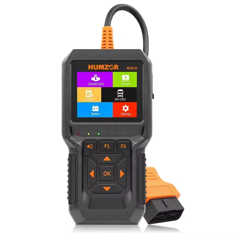 

2025 Черный 12 В 24 В NC610 2 в 1 OBD2 считыватель кодов OBD сканер автомобиля грузовик диагностический станок