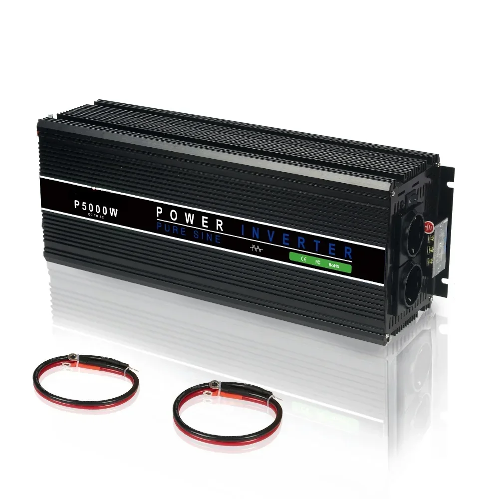 Inversor 12V 24V 48V To 110V 220V Pure Sine Wave Soft Starter Inverter Switch On-board Charger 5000W Car Power Inverter