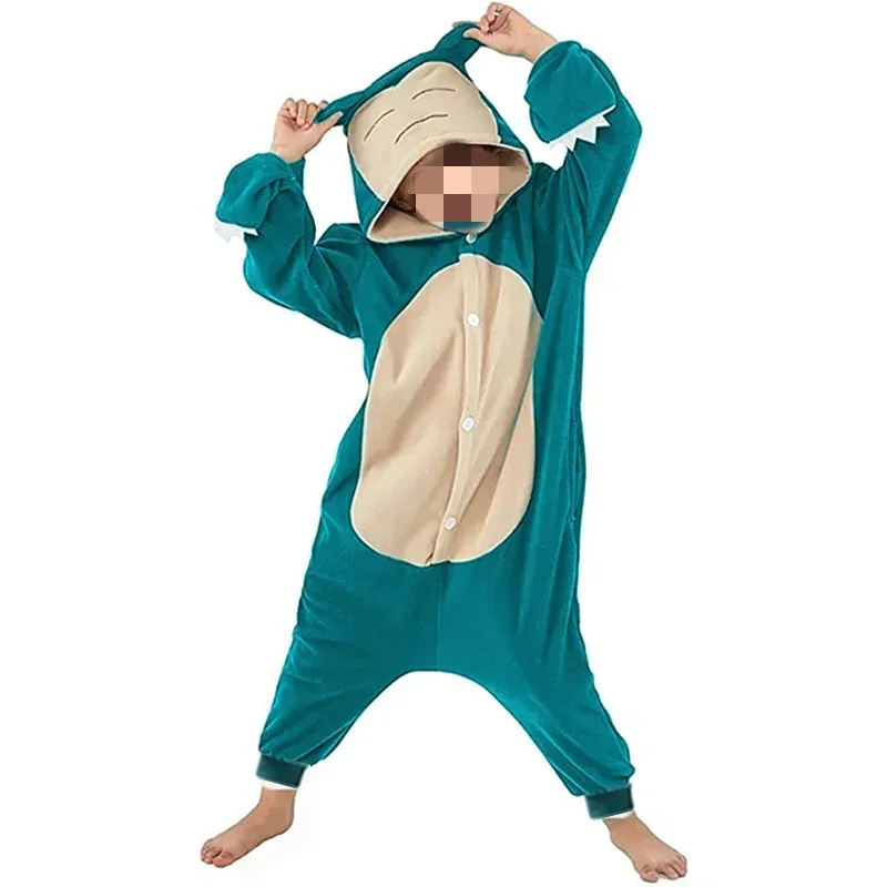 TAKARA TOMY niños Snorlax Kigurumi Onesie disfraz Cosplay para Halloween polar pijama de cuerpo completo Navidad Anime Homewear * 8 * Q