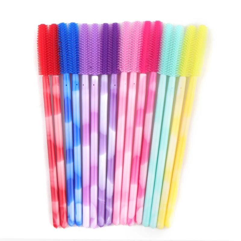 50 Teile/paket Einweg Silikon Wimpern Pinsel Regenbogen Wimpern Make-Up Pinsel Mascara Wands Microbrush Wimpern Verlängerung Werkzeug – Detail 1